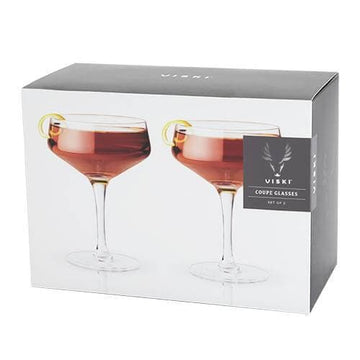 Viski Angled Crystal Coupe Glasses (set of 4) by Viski (case pack 2 x 4 per  set)