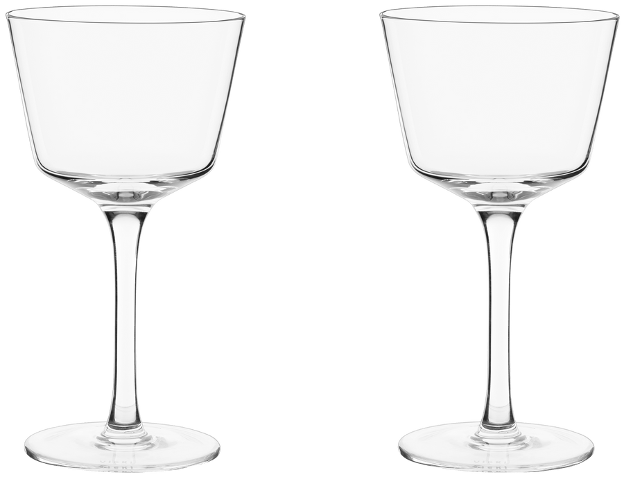 Viski Raye Gem Crystal Martini Glasses Set of 2 - Stemless Glasses